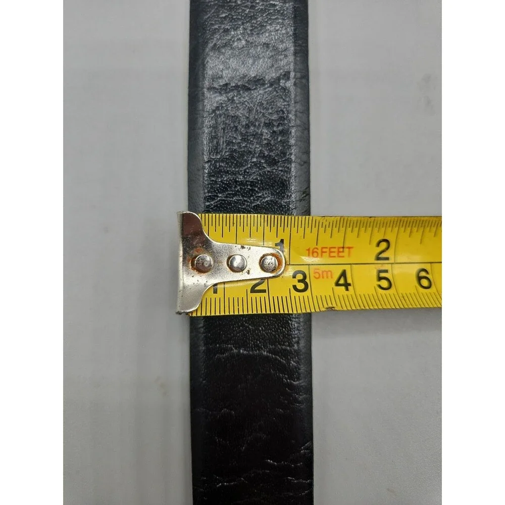 Men's Black Asian Buffalo Crescent Leather Belt Handcrafted In USA 28